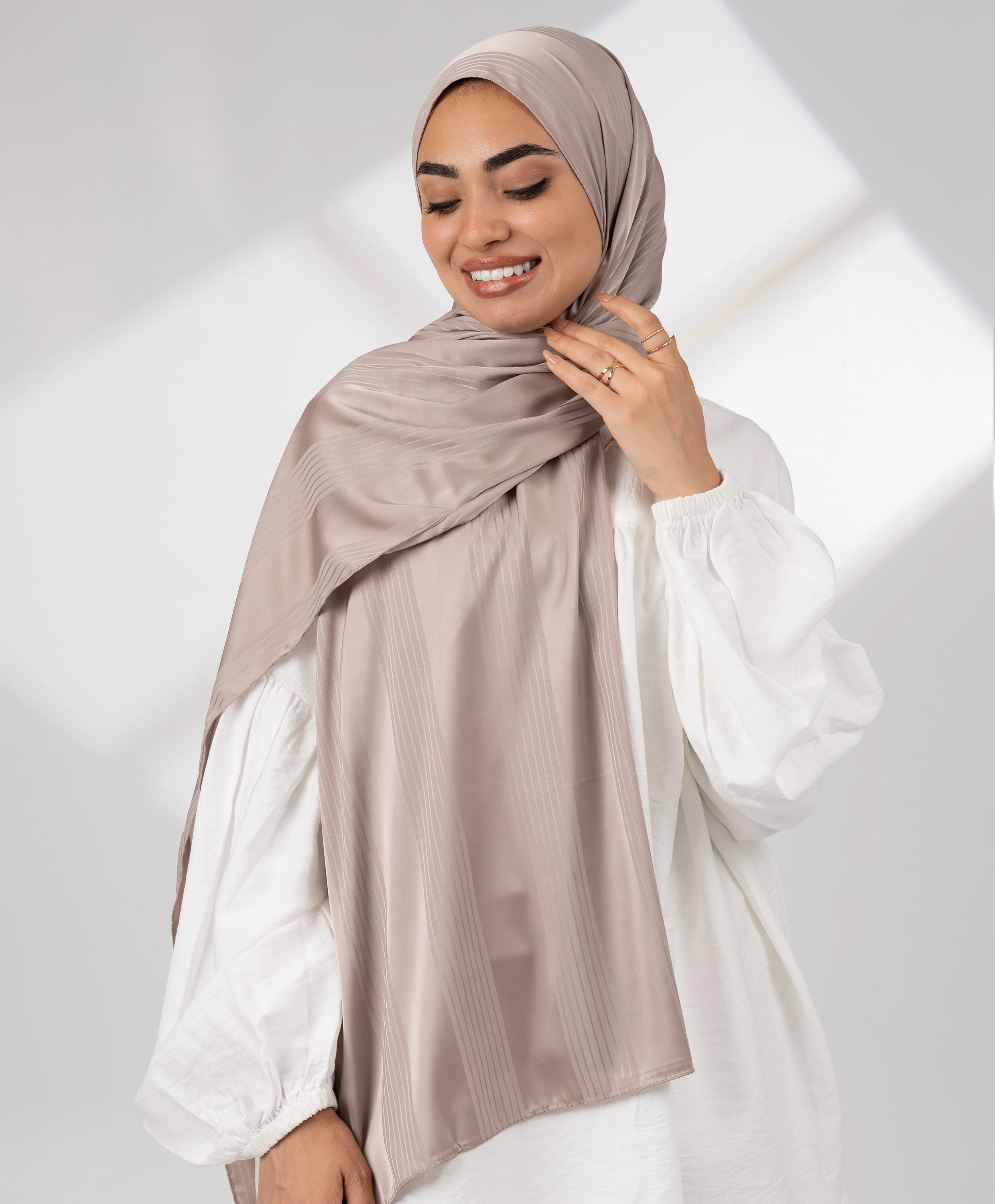Striped Satin Scarf - Image 21