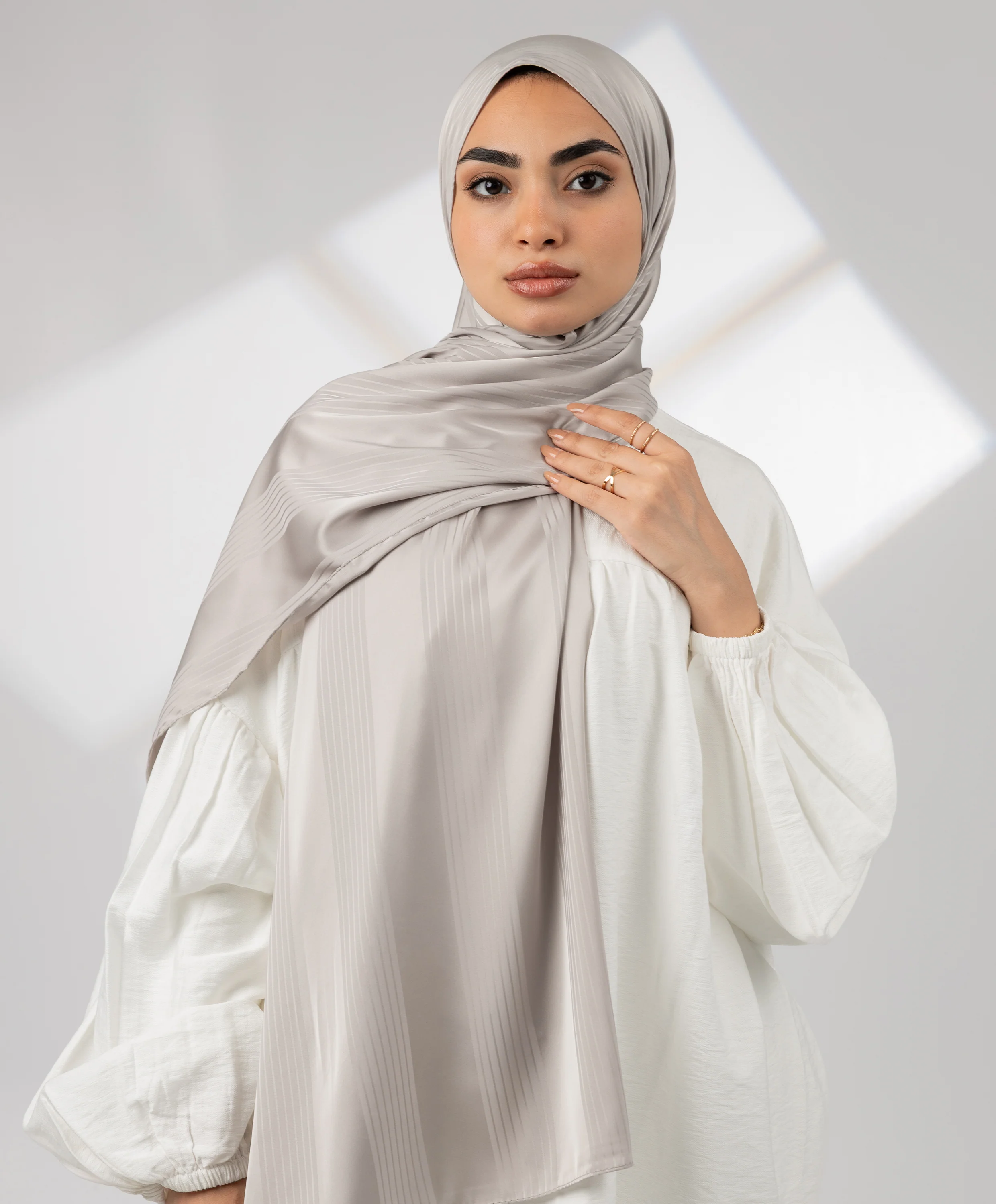 Striped Satin Scarf - Image 28