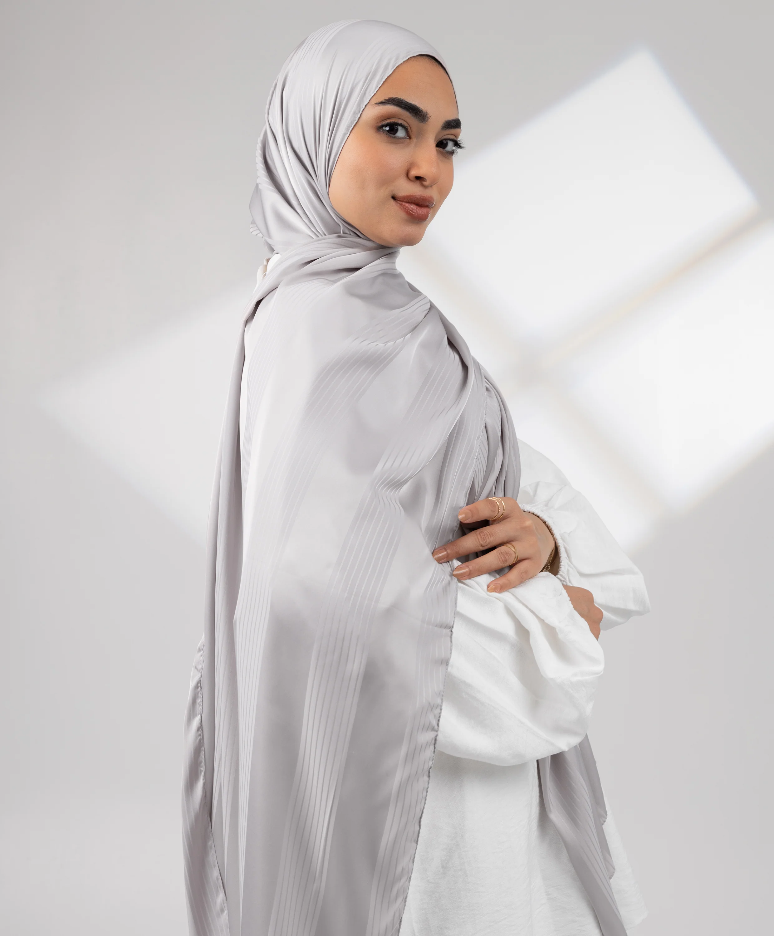 Striped Satin Scarf - Image 30