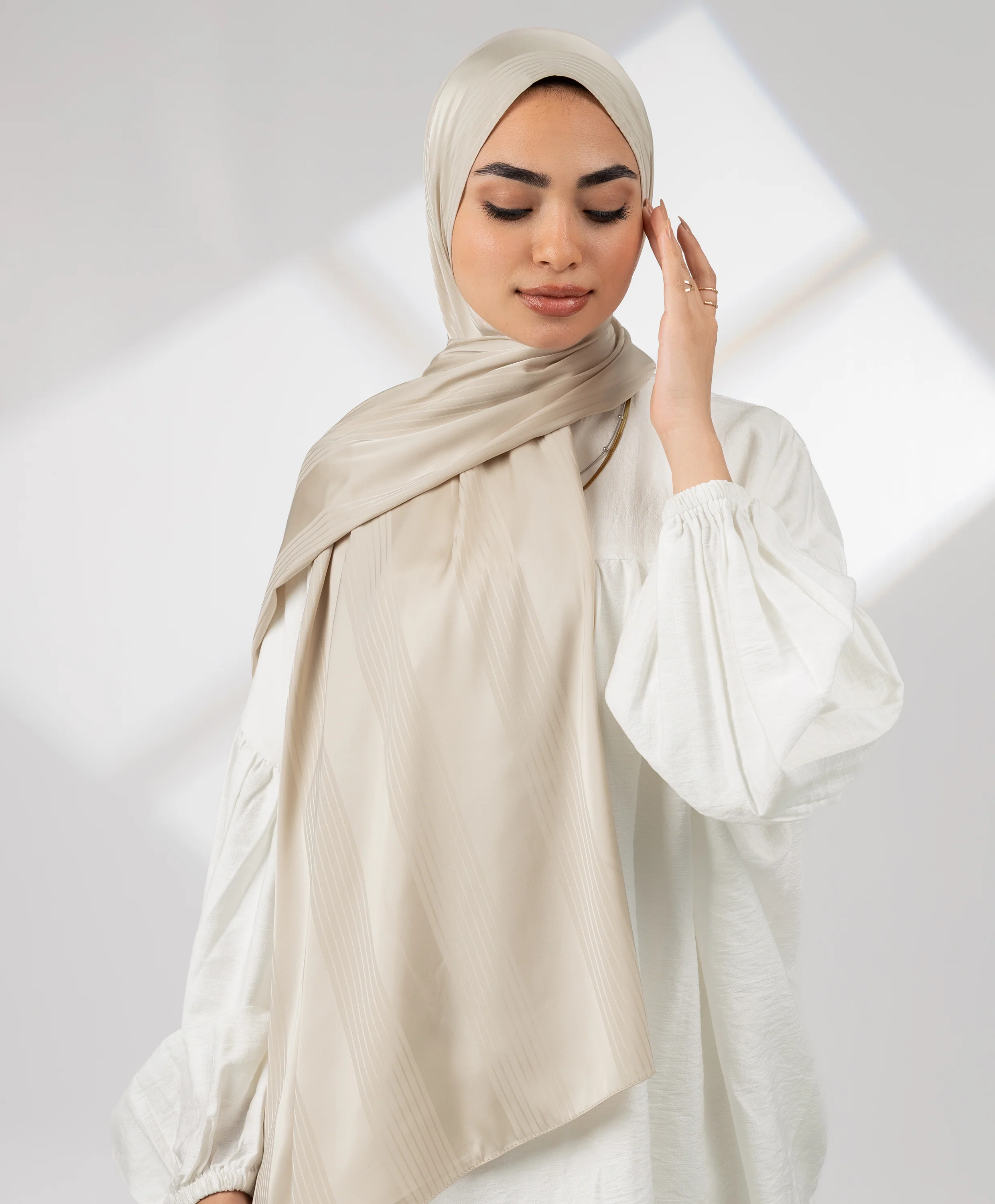 Striped Satin Scarf - Image 9
