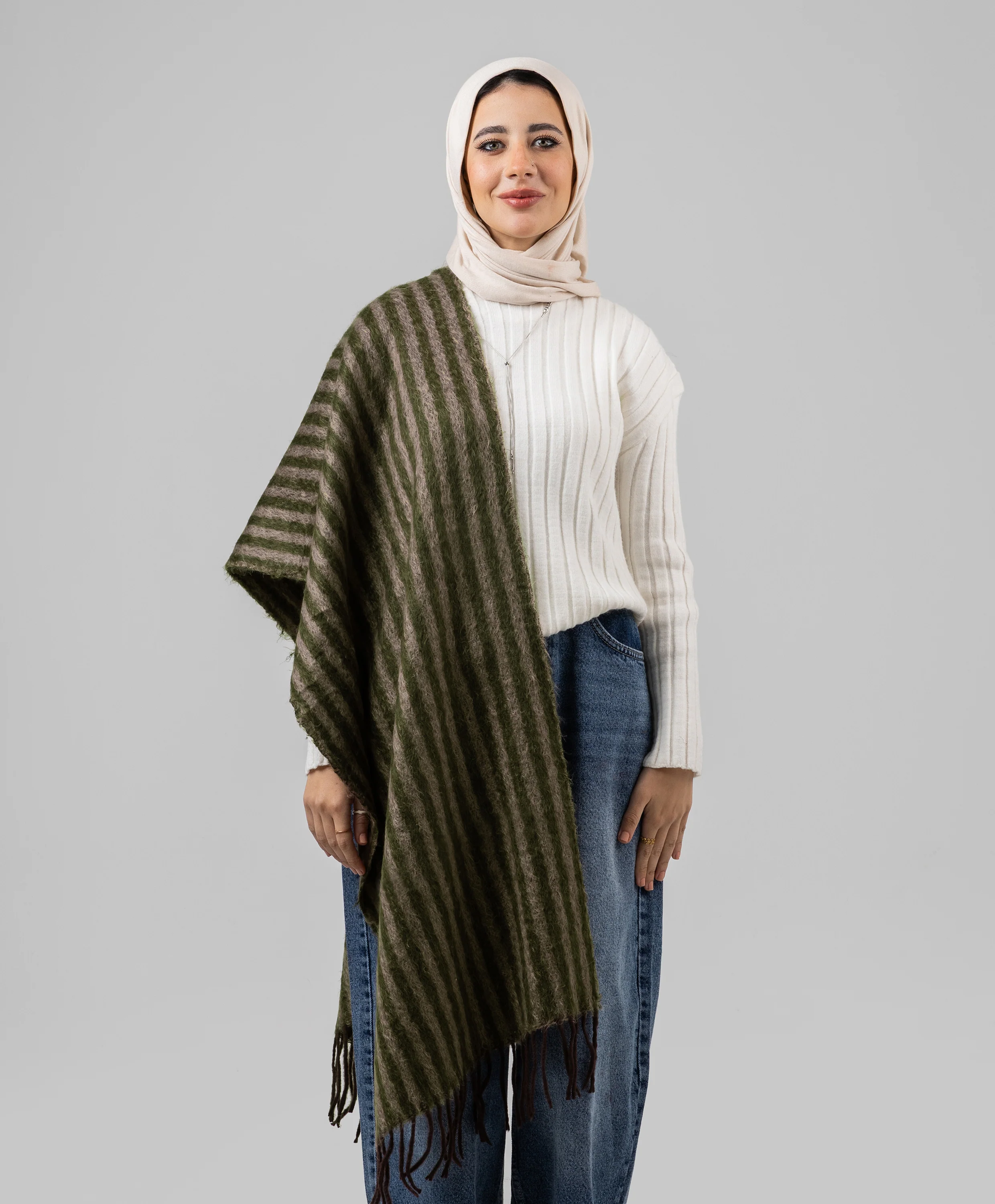 Striped Winter Shawl