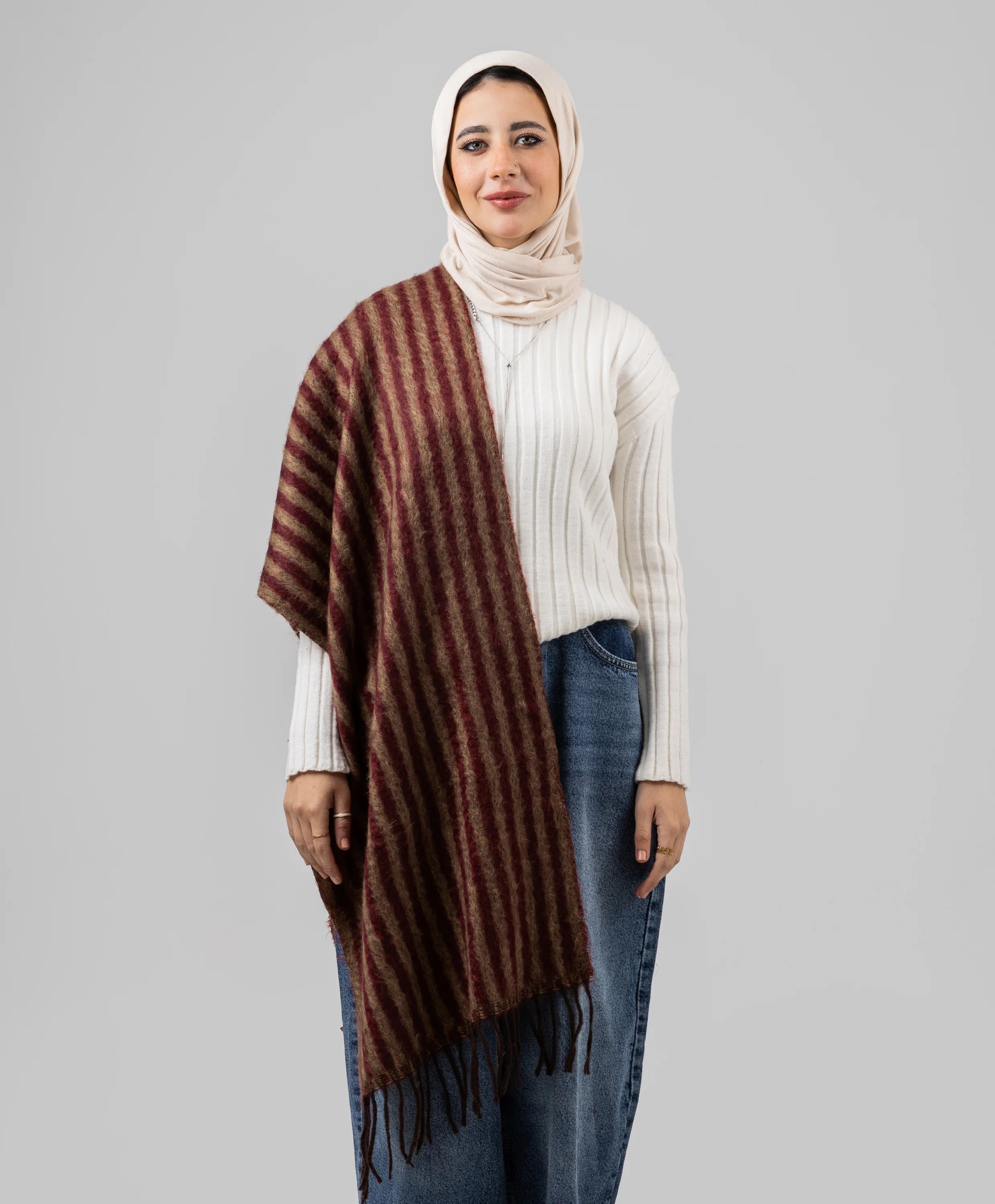 Striped Winter Shawl - Image 4