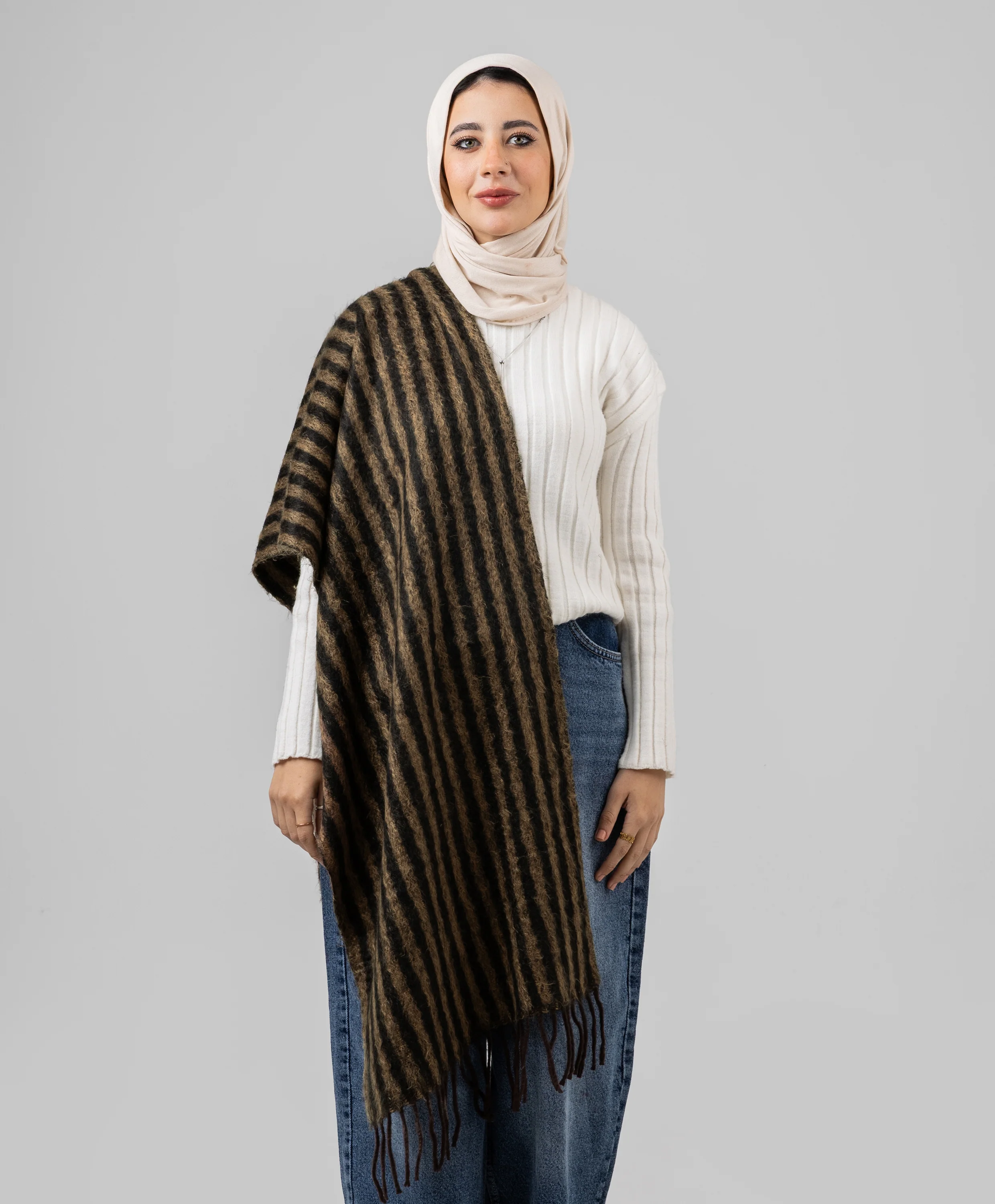 Striped Winter Shawl - Image 6