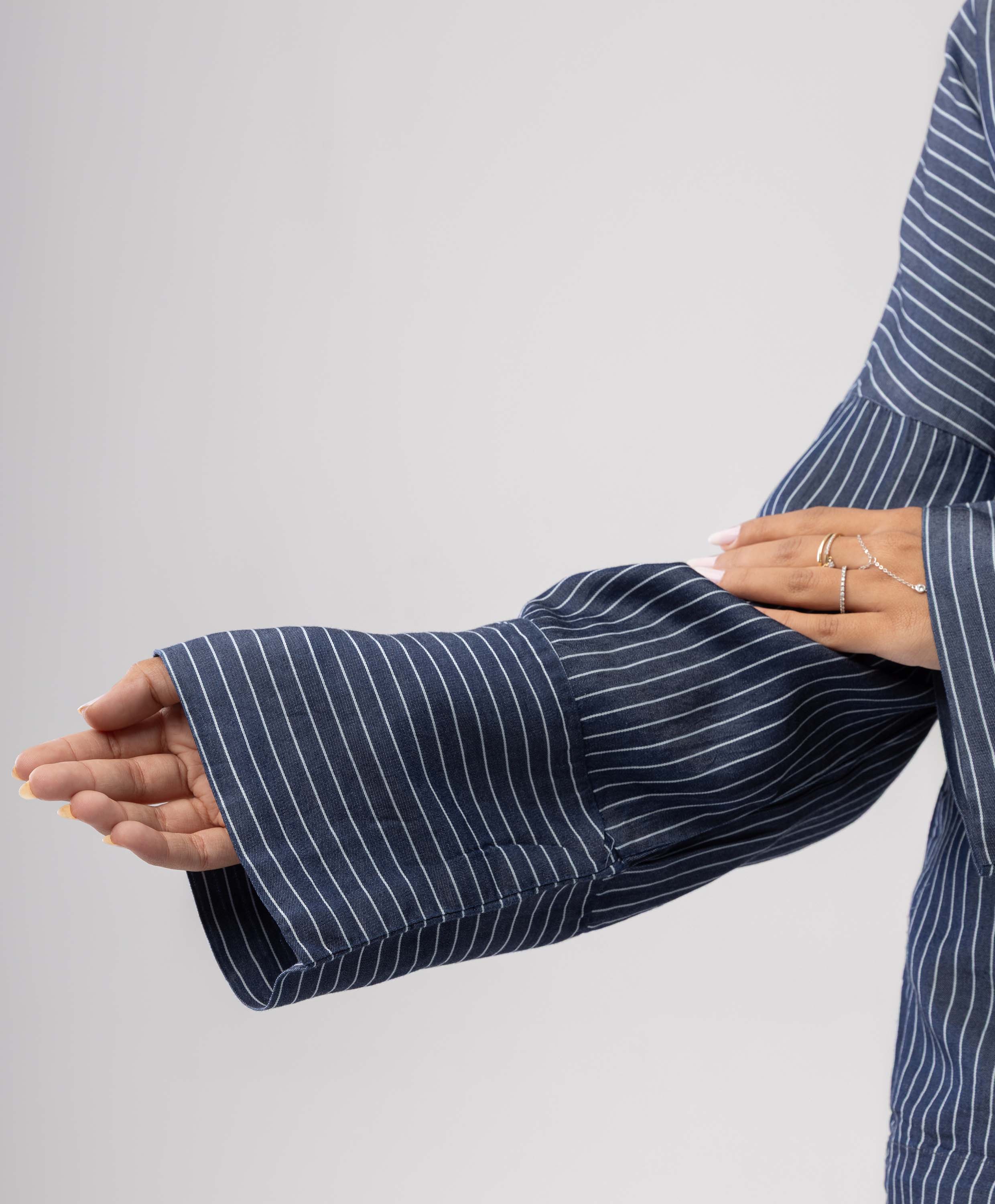 Striped Wrap Denim Set - Image 3