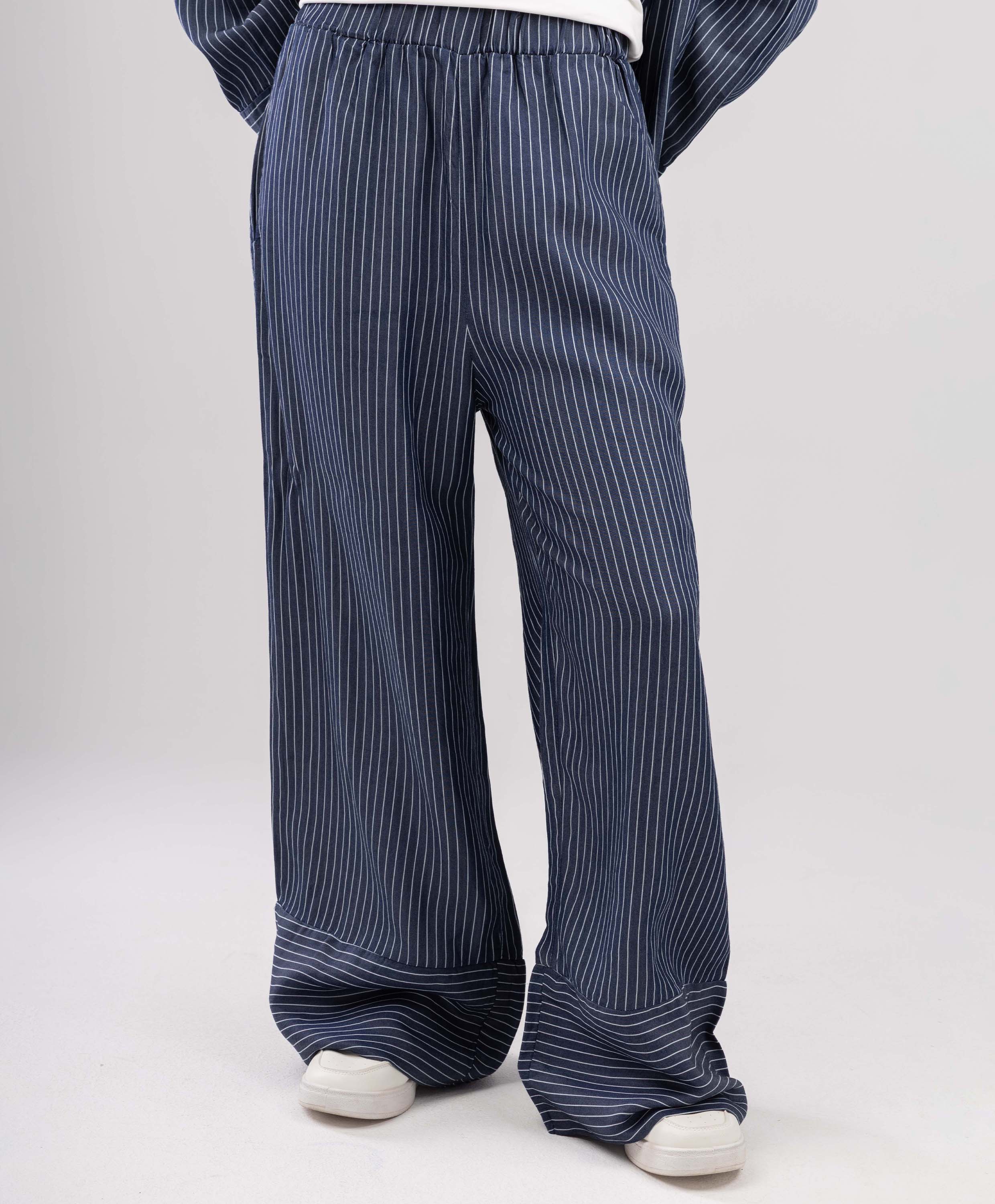 Striped Wrap Denim Set - Image 4
