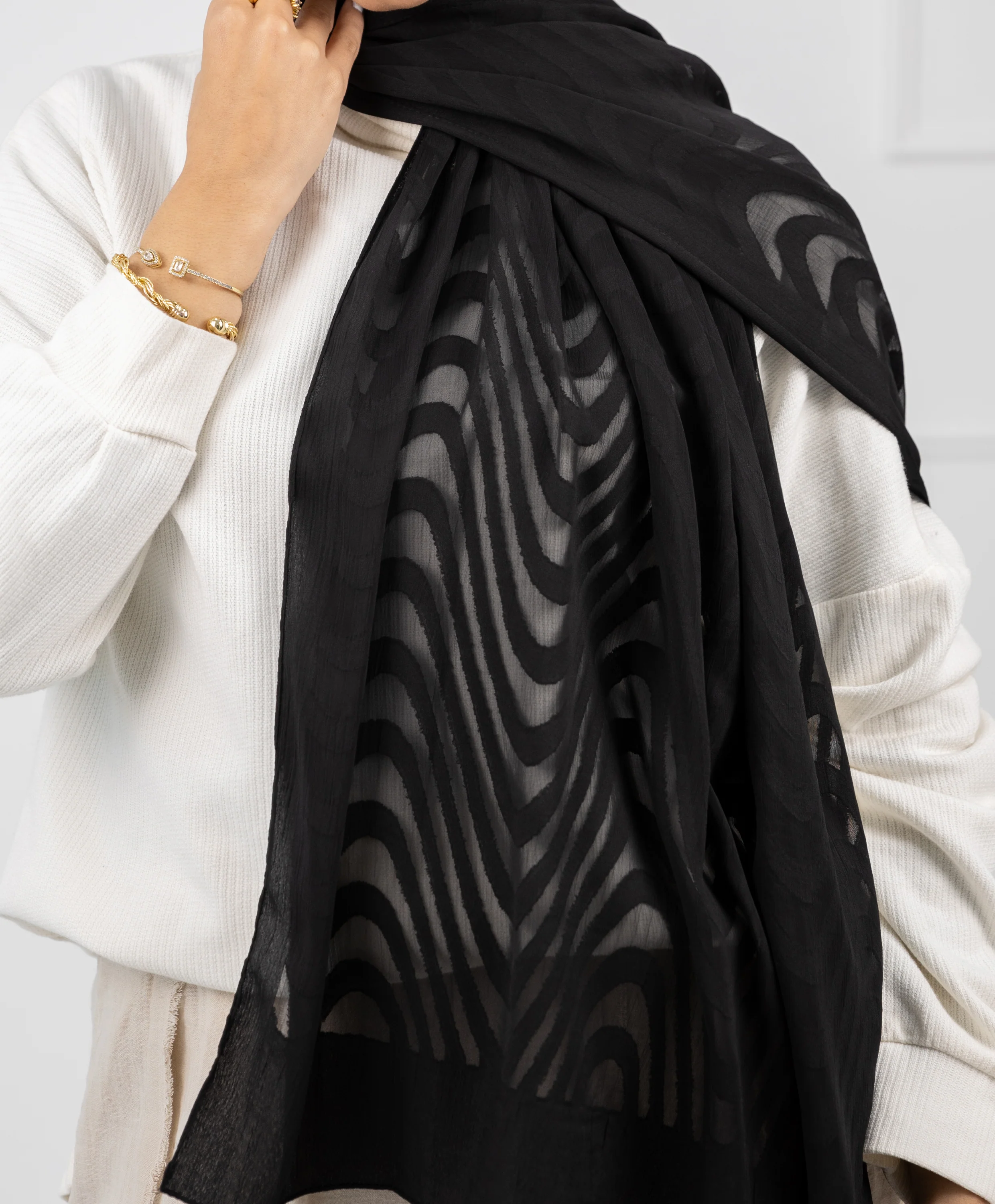 Waves Chiffon Scarf - Image 3