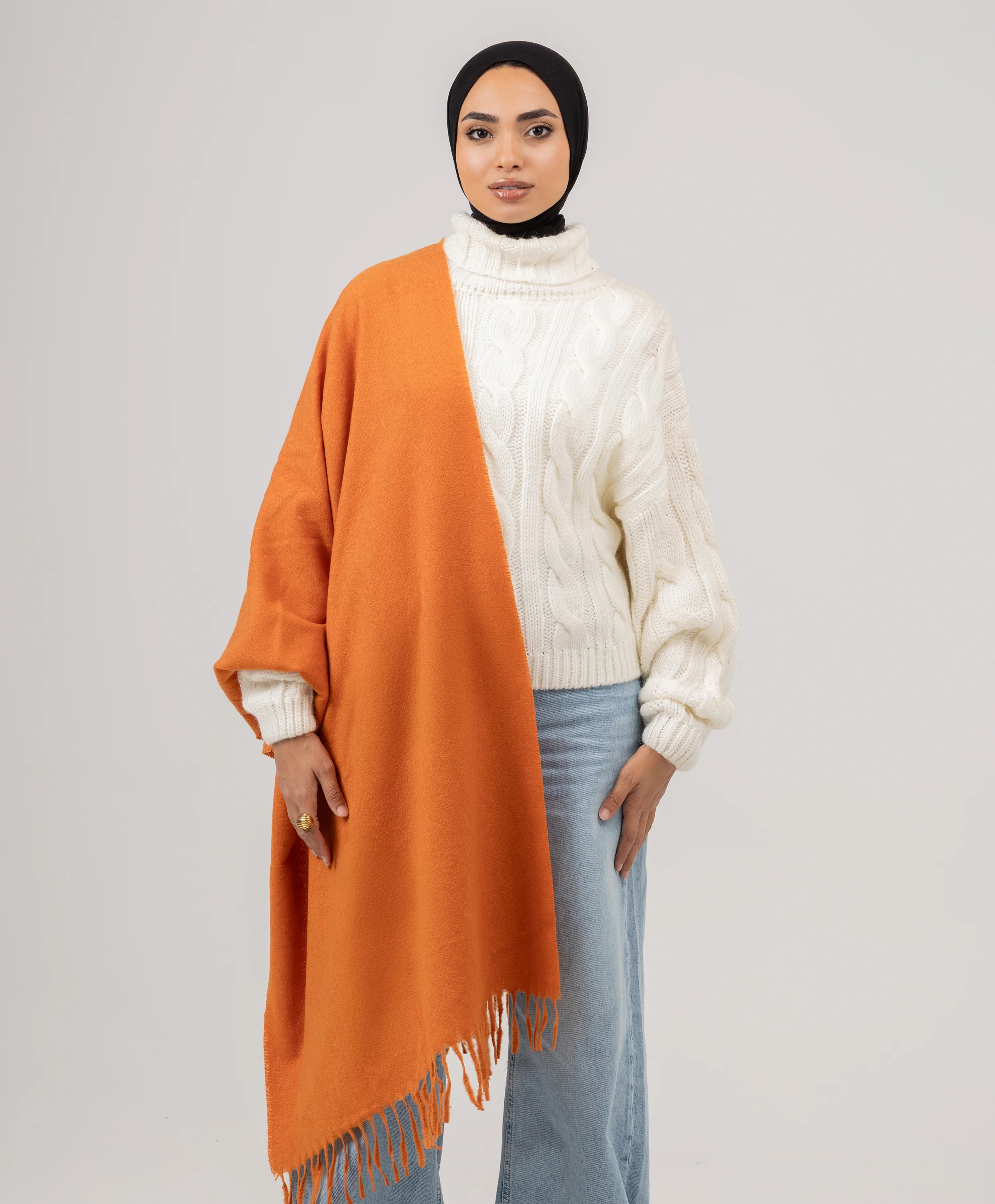 Whisper Short Tassels Shawl - Image 4